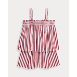 Striped Cotton Poplin Top & Short Set
