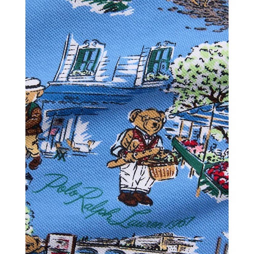 폴로 랄프로렌 Polo Bear Paris-Print Mesh Polo Shirt