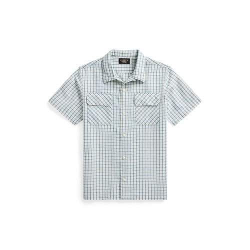 폴로 랄프로렌 Checked Cotton-Linen Camp Shirt