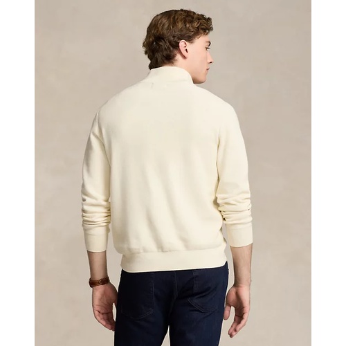 폴로 랄프로렌 Mesh-Knit Cotton Quarter-Zip Sweater