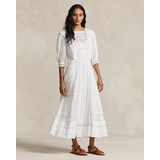 Lace-Trim Cotton Voile Dress