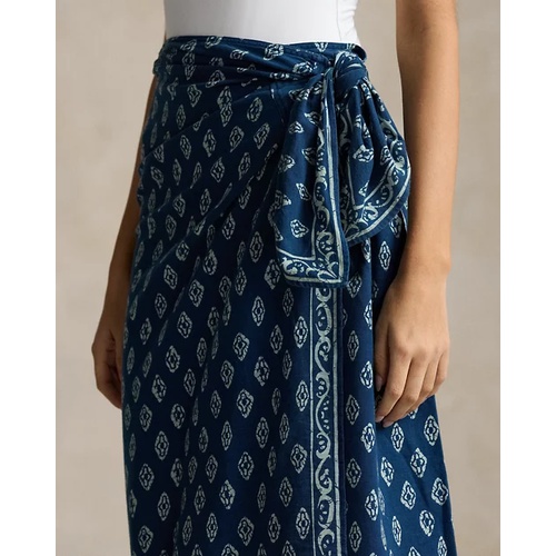 폴로 랄프로렌 Printed Cotton Wrap Skirt