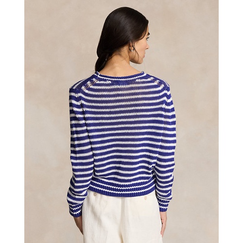 폴로 랄프로렌 Striped Linen-Cotton Sweater
