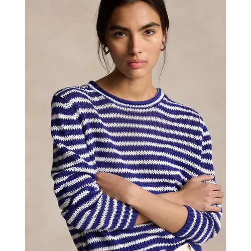 폴로 랄프로렌 Striped Linen-Cotton Sweater