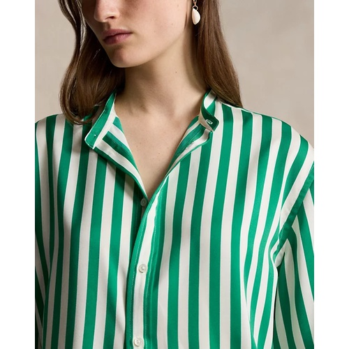폴로 랄프로렌 Oversize Fit Striped Silk Shirt