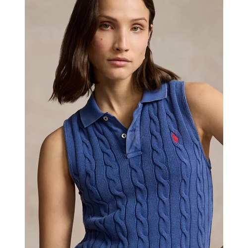 폴로 랄프로렌 Cable-Knit Cropped Polo Shirt