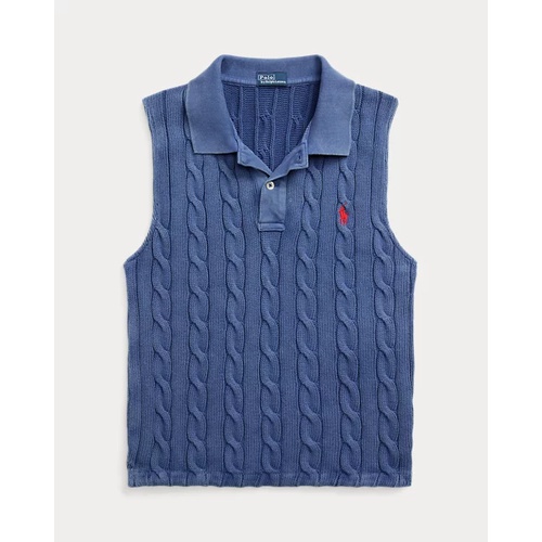 폴로 랄프로렌 Cable-Knit Cropped Polo Shirt