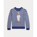 Striped Polo Bear Fleece Sweatshirt