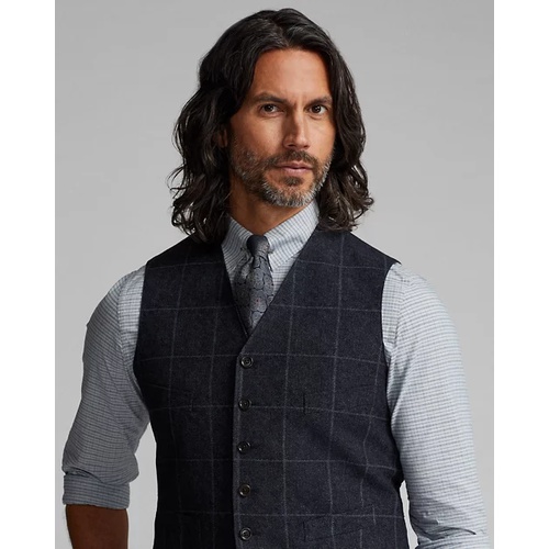 폴로 랄프로렌 Windowpane Linen-Blend Vest