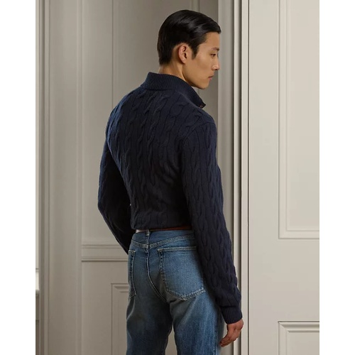 폴로 랄프로렌 Cable-Knit Cashmere Mockneck Sweater