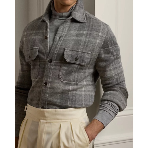 폴로 랄프로렌 Plaid Knit Cashmere-Wool Overshirt