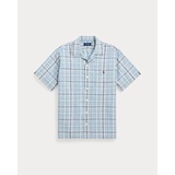 Classic Fit Plaid Linen-Blend Camp Shirt