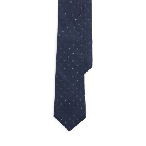 폴로 랄프로렌 Square-Patterned Cashmere-Silk Tie