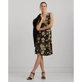 Floral Surplice Jersey Sleeveless Dress