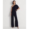 Cape Georgette One-Shoulder Jumpsuit