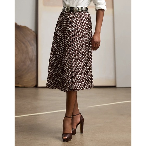 폴로 랄프로렌 Trivelas Print Taffeta Pleated Skirt