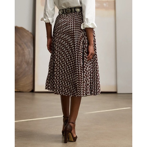 폴로 랄프로렌 Trivelas Print Taffeta Pleated Skirt