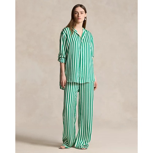 폴로 랄프로렌 Striped Silk Wide-Leg Pant