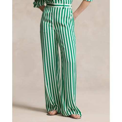 폴로 랄프로렌 Striped Silk Wide-Leg Pant