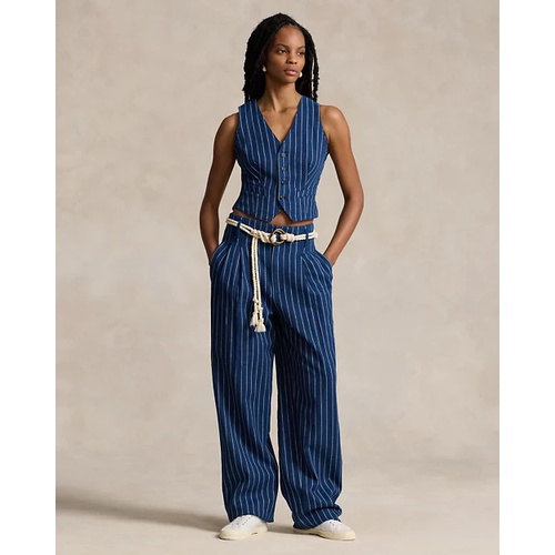 폴로 랄프로렌 Wide-Leg Pinstripe Twill Pant