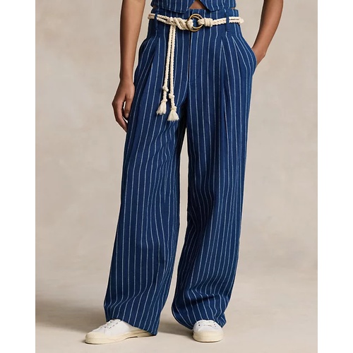 폴로 랄프로렌 Wide-Leg Pinstripe Twill Pant