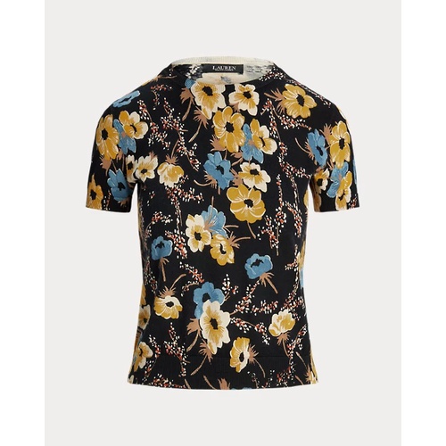 폴로 랄프로렌 Floral Cotton-Blend Short-Sleeve Sweater