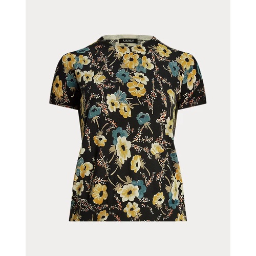 폴로 랄프로렌 Floral Cotton-Blend Short-Sleeve Sweater