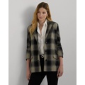 Plaid Wool-Blend Twill Jacket