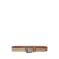 Tooled Burnished Leather Belt