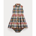 Plaid Cotton Madras Shirtdress & Bloomer