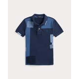 Patchwork Cotton Mesh Polo Shirt