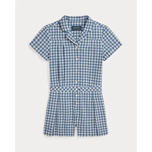 폴로 랄프로렌 Gingham Cotton Madras Romper