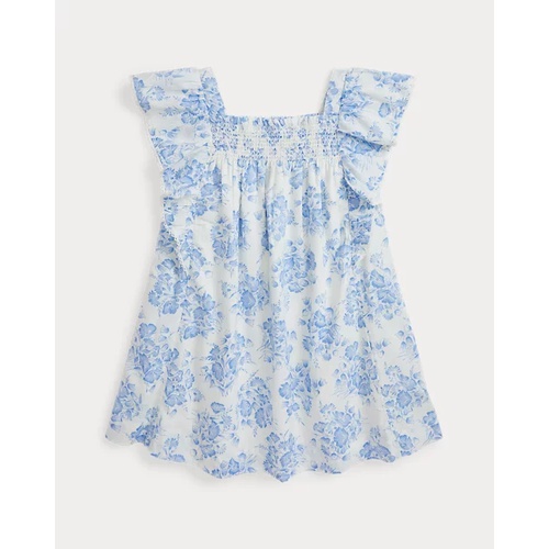 폴로 랄프로렌 Floral Ruffled Slub Cotton Dress