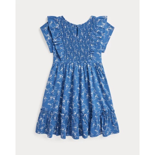 폴로 랄프로렌 Floral Smocked Cotton Jersey Dress