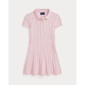 Cable-Knit Cotton Polo Sweater Dress