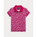 Floral Stretch Mesh Polo Shirt