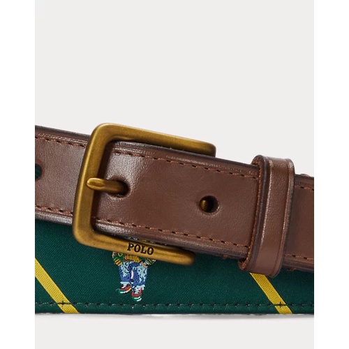 폴로 랄프로렌 Polo Bear Leather-Trim Belt