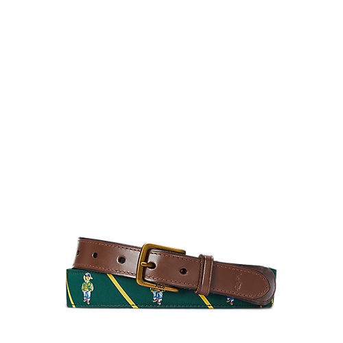 폴로 랄프로렌 Polo Bear Leather-Trim Belt