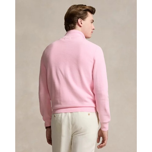 폴로 랄프로렌 Mesh-Knit Cotton Quarter-Zip Sweater