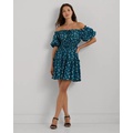 Floral Cotton Voile Bubble-Sleeve Dress