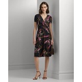 Print Surplice Jersey Dress