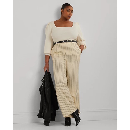 폴로 랄프로렌 Pinstripe Linen-Blend Wide-Leg Pant