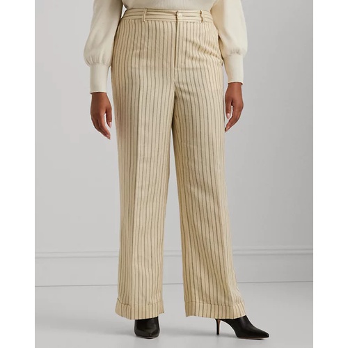 폴로 랄프로렌 Pinstripe Linen-Blend Wide-Leg Pant