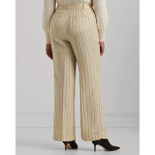 폴로 랄프로렌 Pinstripe Linen-Blend Wide-Leg Pant