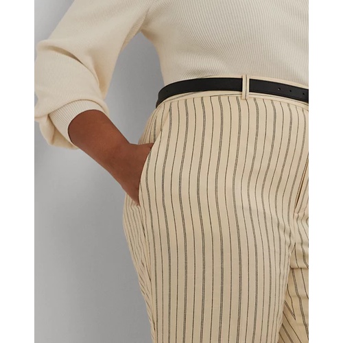 폴로 랄프로렌 Pinstripe Linen-Blend Wide-Leg Pant