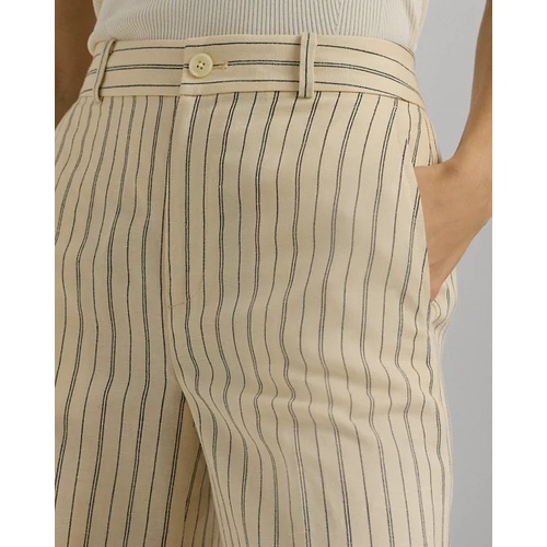 폴로 랄프로렌 Pinstripe Linen-Blend Wide-Leg Pant