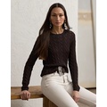 Cable-Knit Silk Crewneck Sweater