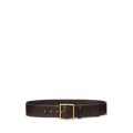 Square-Buckle Wide Leather Belt