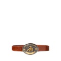 Rodeo-Buckle Vachetta Leather Wide Belt