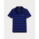 Striped Cotton Mesh Polo Shirt